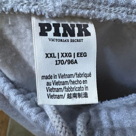 VS PINK Collegiate Grey, Striped Logo Sweatpant Joggers Plus Size XXL - Picture 9 of 9